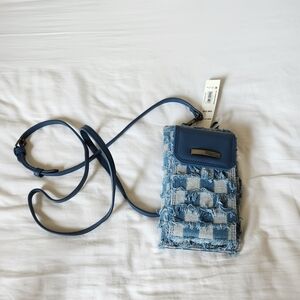 No Boundaries Blue Textured Crossbody Bag